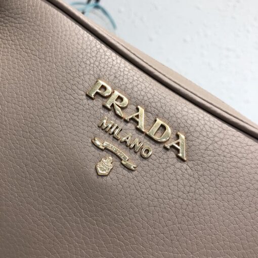 Replica Prada 1BH082 Leather bag with shoulder strap Light Pink Gold 3