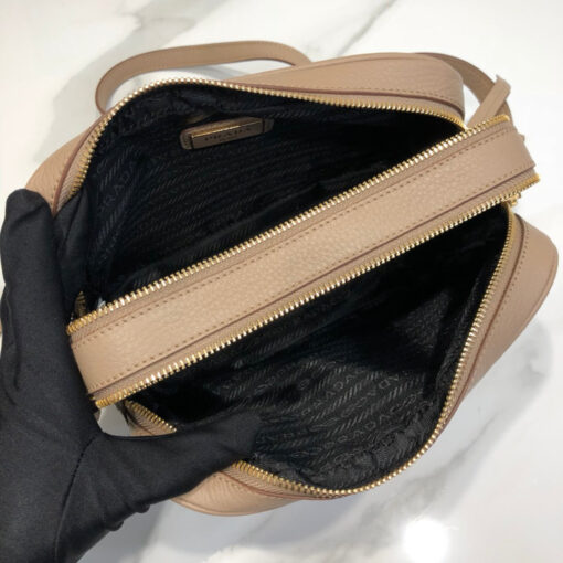 Replica Prada 1BH082 Leather bag with shoulder strap Light Pink Gold 4