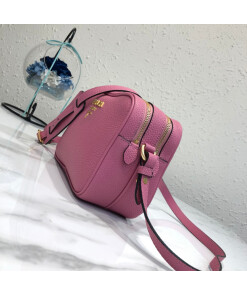 Replica Prada 1BH082 Leather bag with shoulder strap Rose Red Gold