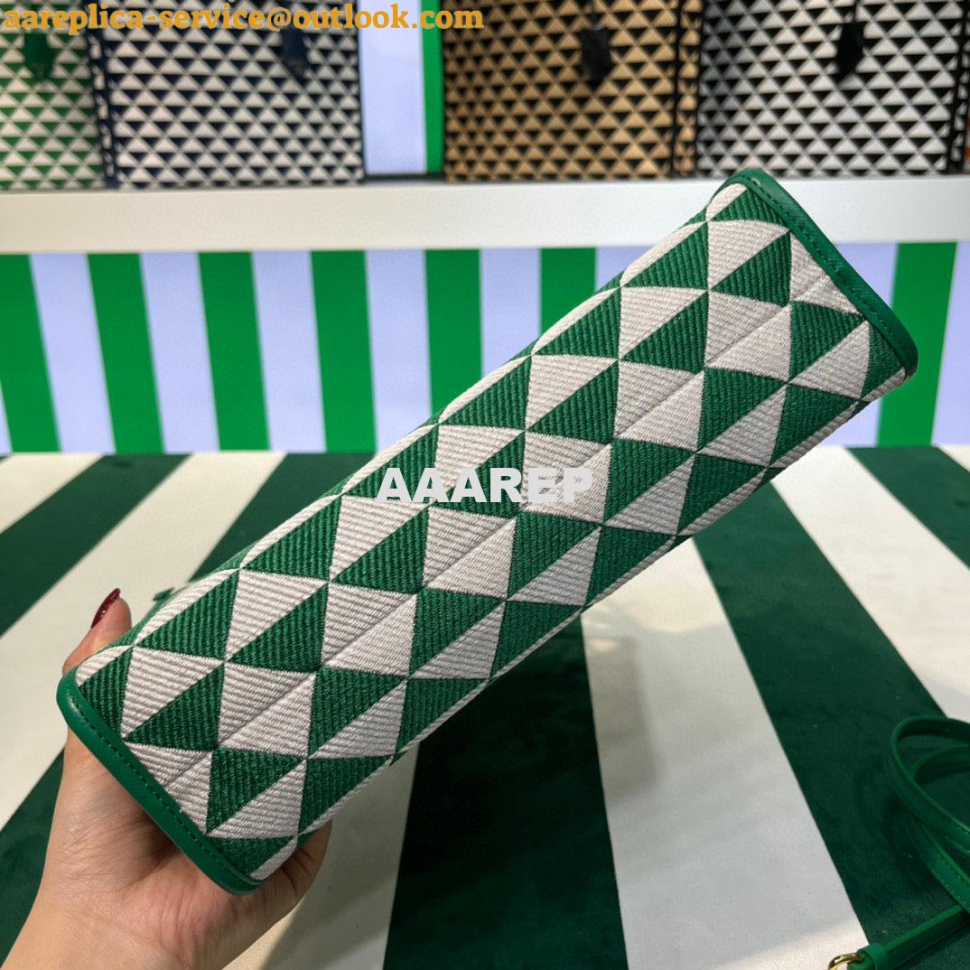 Replica Prada 1BA354 Small Prada Symbole jacquard fabric handbag Green White 5 Replica Prada 1BA354 Small Prada Symbole jacquard fabric handbag Green White 5