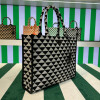 Replica Prada 1BA356 Large Prada Symbole Jacquard Fabric Handbag Apricot Black 9