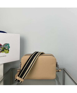 Replica Prada Leather bag with shoulder strap 1BH082 Apricot