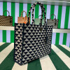 Replica Prada 1BA356 Large Prada Symbole Jacquard Fabric Handbag Tan White 9