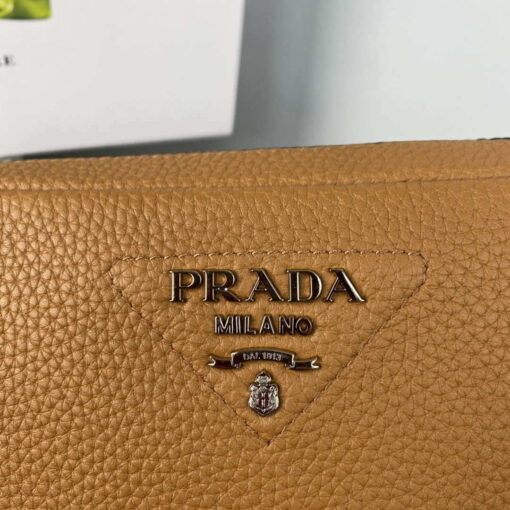 Replica Prada Leather bag with shoulder strap 1BH082 Tan 3
