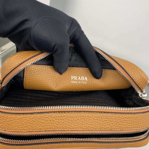 Replica Prada Leather bag with shoulder strap 1BH082 Tan 8
