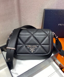 Replica Prada 1BD283 Women's Spectrum Leather Shoulder Bag Black