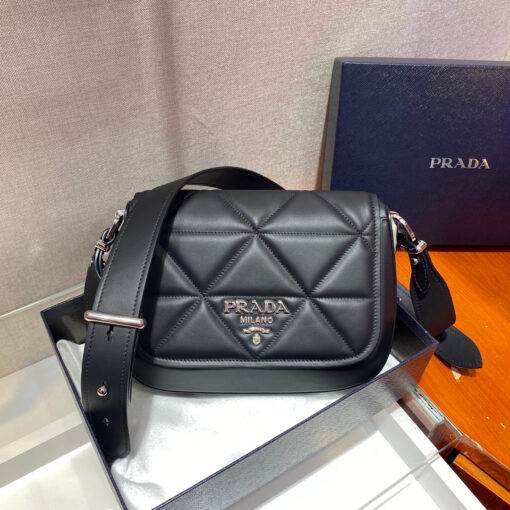 Replica Prada 1BD283 Women's Spectrum Leather Shoulder Bag Black