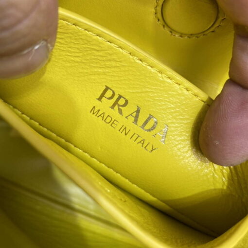 Replica Prada 1BG443 Prada Double Saffiano leather mini bag Yellow 8