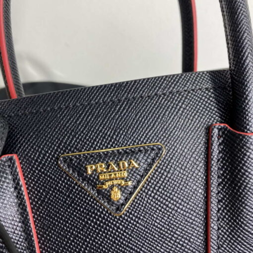 Replica Prada 1BG443 Prada Double Saffiano leather mini bag Black 3