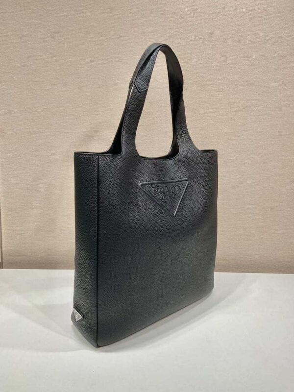 Replica Prada 2VG092 Leather Tote Shoulder Bags Black 2
