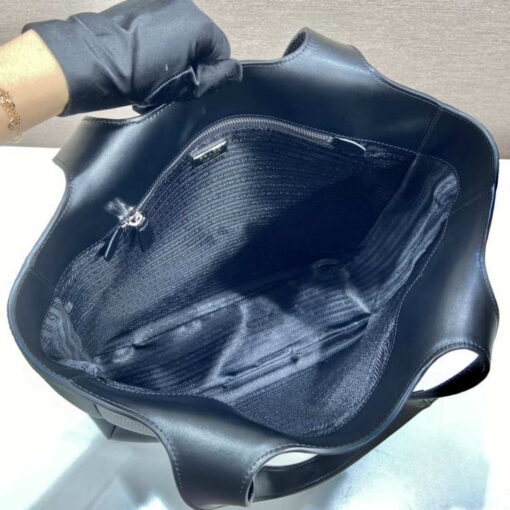 Replica Prada 2VG092 Leather Tote Shoulder Bags Black 7