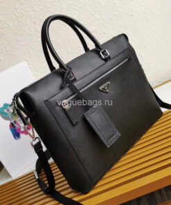 Replica Prada 2VG044 Saffiano Leather Tote Bag in Black
