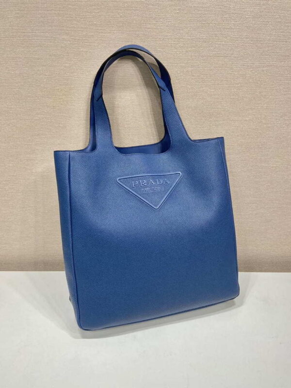 Replica Prada 2VG092 Leather Tote Shoulder Bags Blue