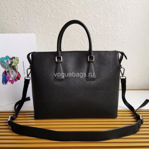 Replica Prada 2VG044 Saffiano Leather Tote Bag in Black 3