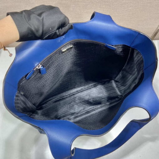 Replica Prada 2VG092 Leather Tote Shoulder Bags Blue 7