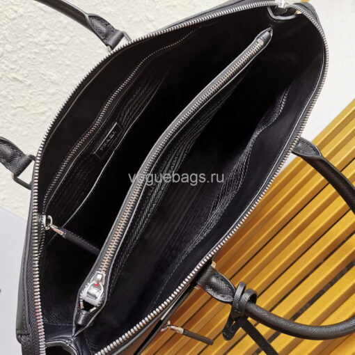 Replica Prada 2VG044 Saffiano Leather Tote Bag in Black 8