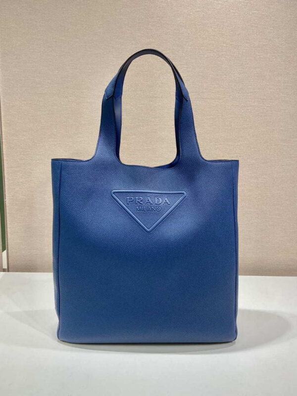 Replica Prada 2VG092 Leather Tote Shoulder Bags Blue 9