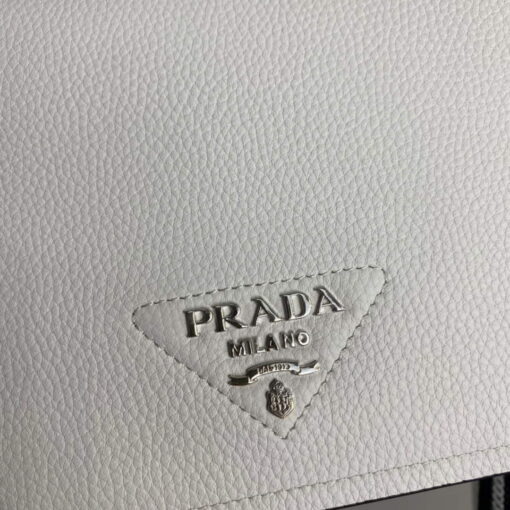 Replica Prada 1BD314 Leather shoulder bag White 3