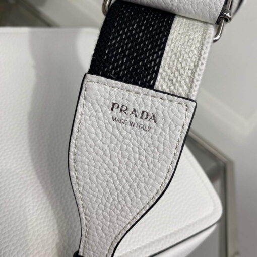 Replica Prada 1BD314 Leather shoulder bag White 5