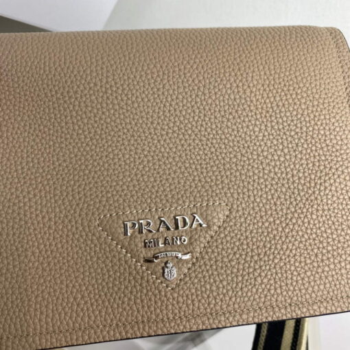 Replica Prada 1BD314 Leather shoulder bag Clay Gray 3