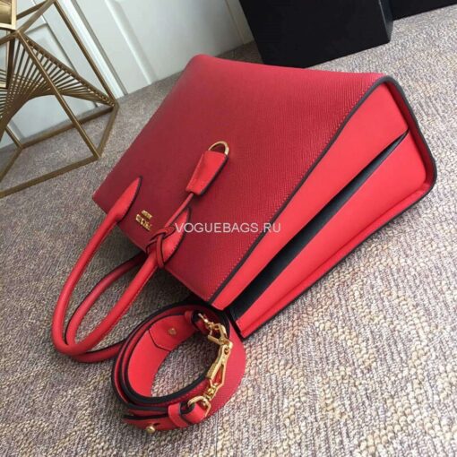 Replica Prada 1BA153 Large Saffiano Leather Handbag in Red 4