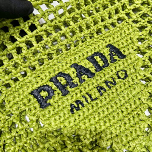 Replica Prada 1BG393 Raffia tote bag Green 3