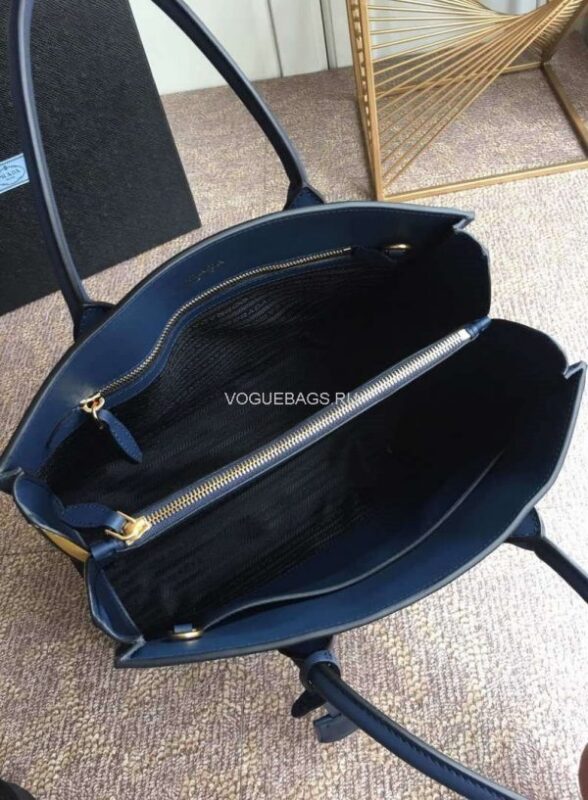 Replica Prada 1BA153 Large Saffiano Leather Handbag In Navy Blue 7
