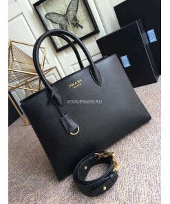Replica Prada 1BA153 Large Saffiano Leather Handbag in Black