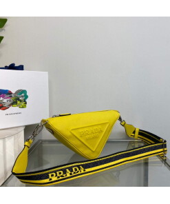 Replica Prada Saffiano Prada Triangle bag 2VH155 Yellow
