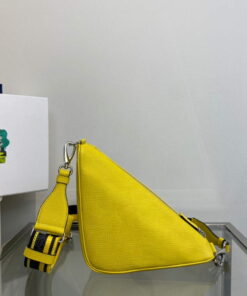 Replica Prada Saffiano Prada Triangle bag 2VH155 Yellow 2