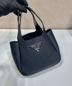 Replica Prada 1BG335 Tote Leather Bucket Handbag Black 2