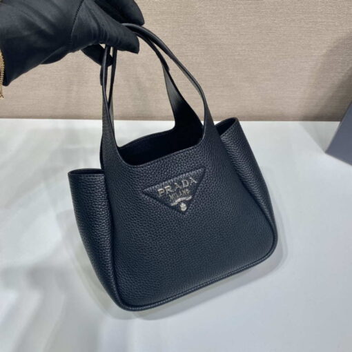 Replica Prada 1BG335 Tote Leather Bucket Handbag Black 2