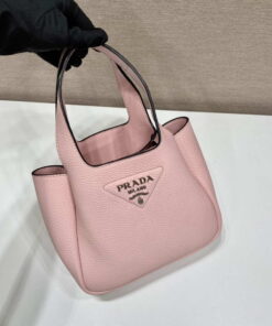 Replica Prada 1BG335 Tote Leather Bucket Handbag Pink 2