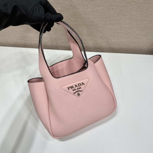 Replica Prada 1BG335 Tote Leather Bucket Handbag Pink 2