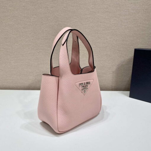 Replica Prada 1BG335 Tote Leather Bucket Handbag Pink 3