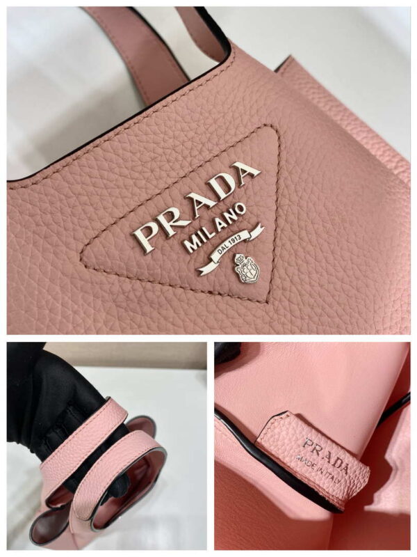 Replica Prada 1BG335 Tote Leather Bucket Handbag Pink 8