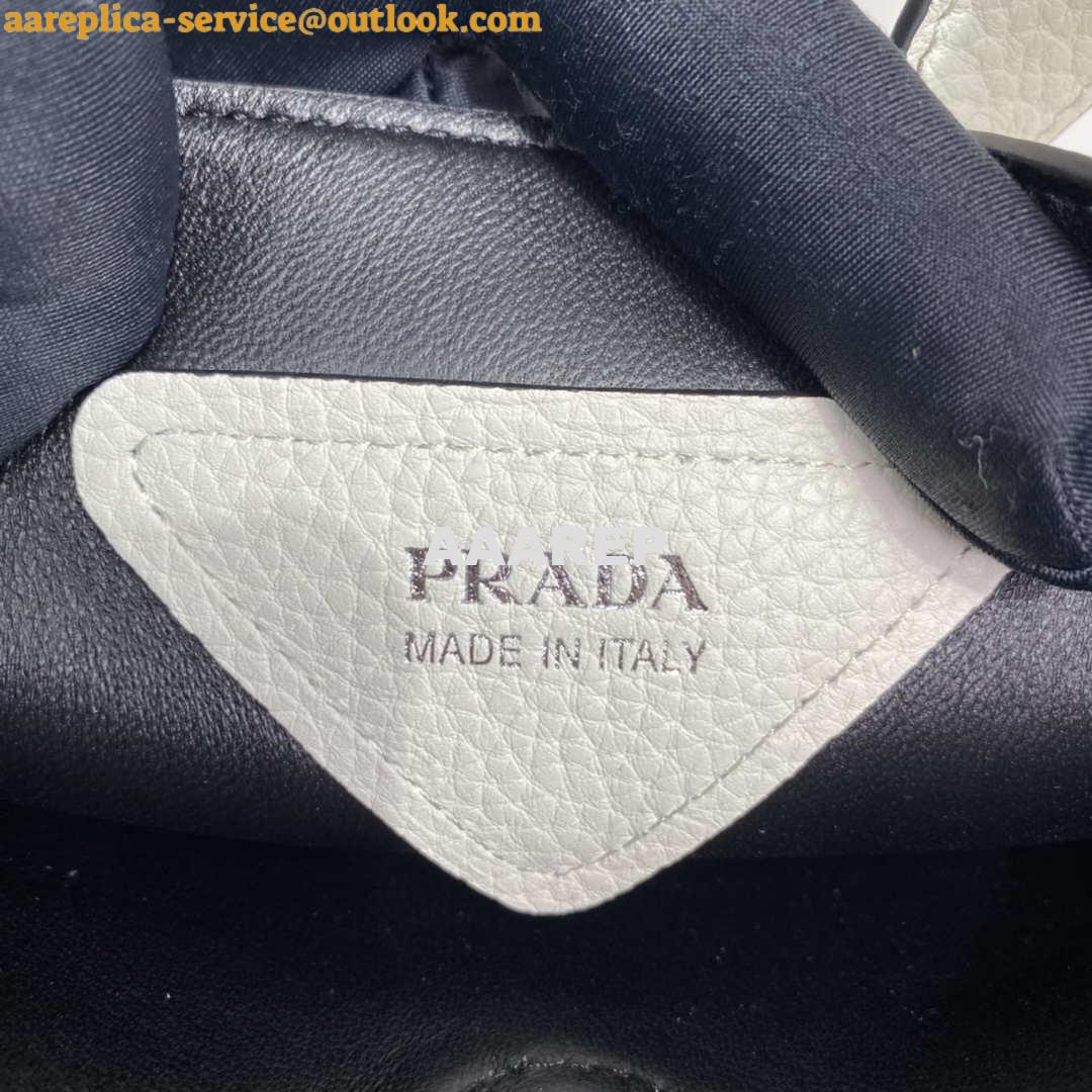 Replica Prada 1BG335 Tote Leather Bucket Handbag White 8 Replica Prada 1BG335 Tote Leather Bucket Handbag White 8