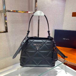 Replica Prada 1BA311 Spectrum Small Leather Top Handle Bag Black