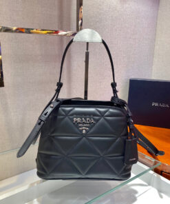 Replica Prada 1BA311 Spectrum Small Leather Top Handle Bag Black
