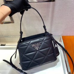 Replica Prada 1BA311 Spectrum Small Leather Top Handle Bag Black 2