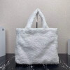 Replica Prada 1BG130 Shearling Tote Shoulder bag White