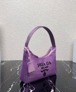 Replica Prada 1NE515 Re-Edition 2000 sequined Re-Nylon mini-bag Purple 2