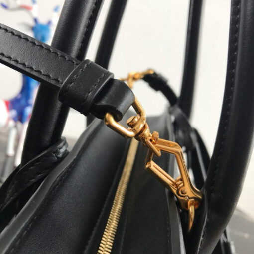Replica Prada 1BA046 Medium Esplanade Leather Tote Bag Black 6