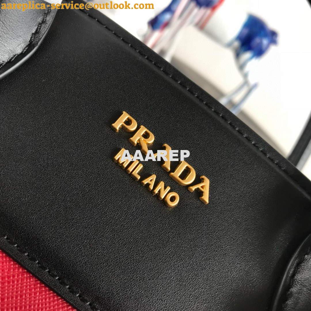 Replica Prada 1BA046 Medium Esplanade Leather Tote Bag Red and Black 4 Replica Prada 1BA046 Medium Esplanade Leather Tote Bag Red and Black 4