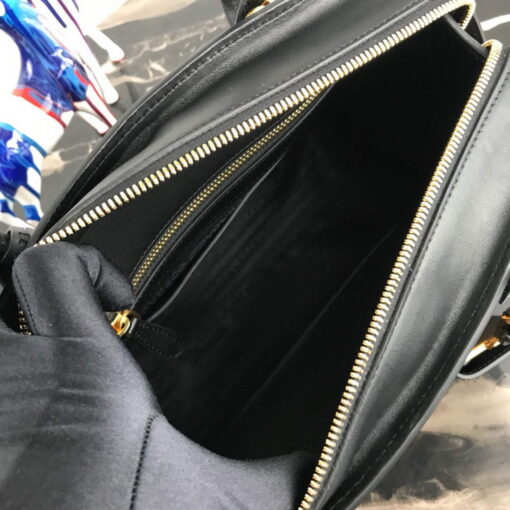 Replica Prada 1BA046 Medium Esplanade Leather Tote Bag Apricot and Black 7