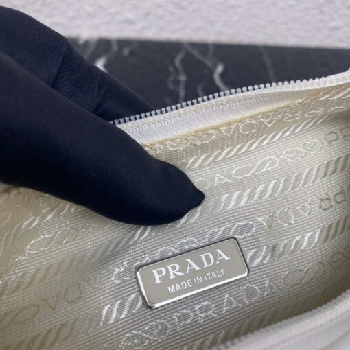 Replica Prada 1NE515 Satin mini-bag with artificial crystals white 8