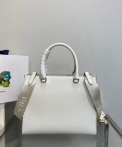Replica Prada 1BA337 Medium Saffiano leather handbag White