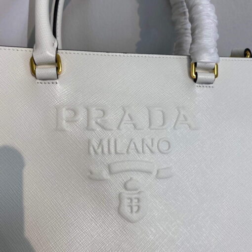 Replica Prada 1BA337 Medium Saffiano leather handbag White 3