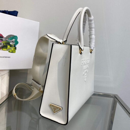 Replica Prada 1BA337 Medium Saffiano leather handbag White 5