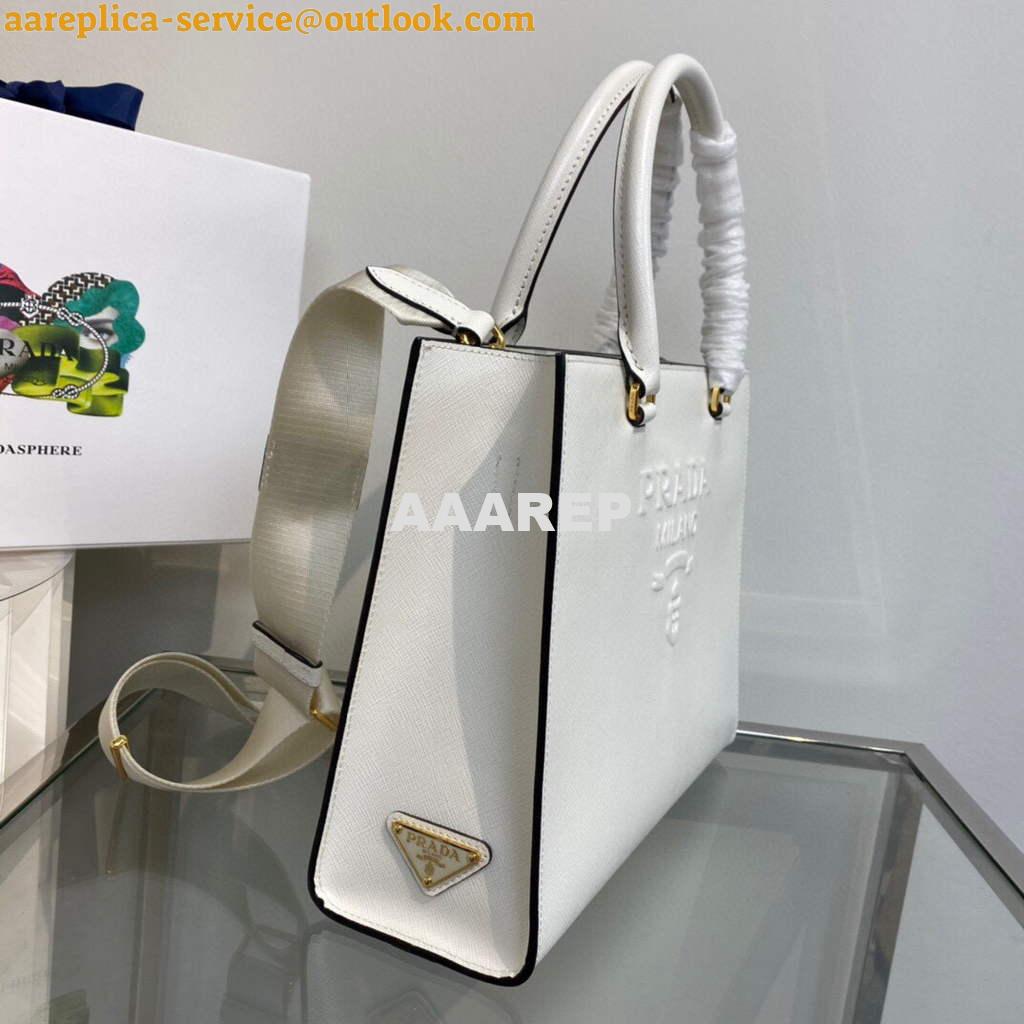 Replica Prada 1BA337 Medium Saffiano leather handbag White 5 Replica Prada 1BA337 Medium Saffiano leather handbag White 5